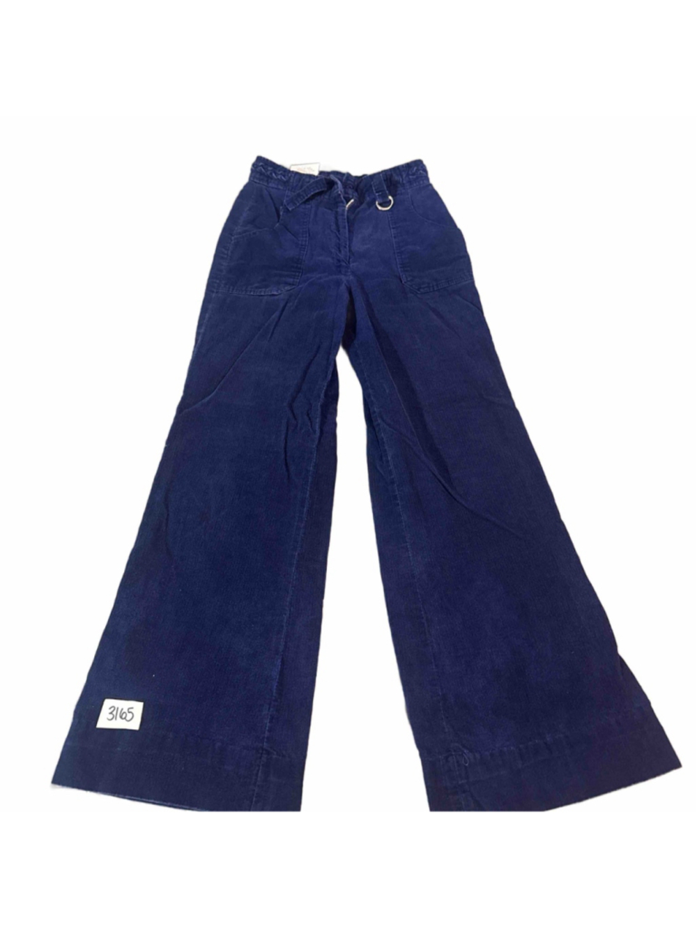 Girls Vintage 60s Kmart Corduroy Wide Leg Trousers Blue Size 8
